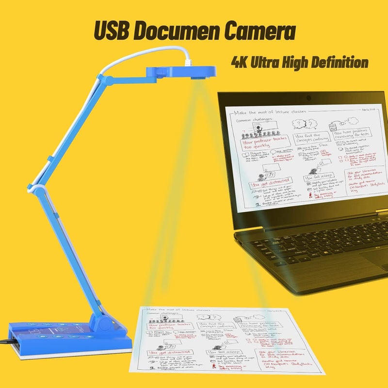 MiraBox 4K Ultra HD 3-in-1 15MP USB Document Camera/Webcam/Visualizer,Compatible with Mac OS,Windows,Chromebook for Live Demo,Web Conferencing,Distance Learning,Remote Teaching,Object Viewing - Image 2